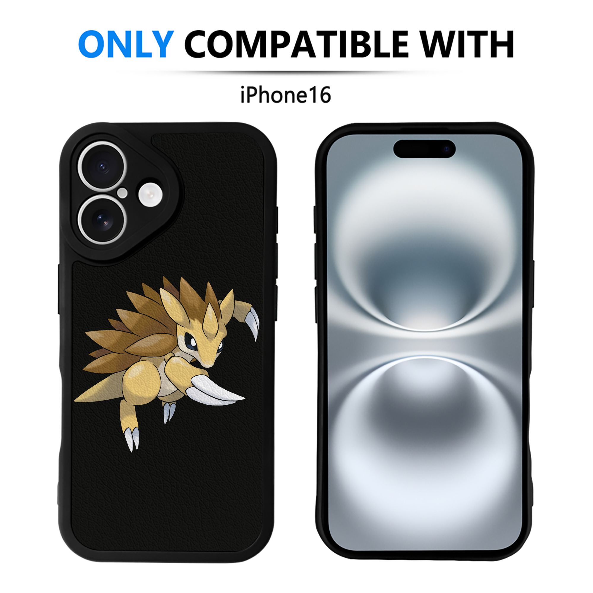 （画像用） ポケットモンスター Pokémon 【iPhone 16シリーズ対応】シリコンスマホケース（レザー調） 材質：シリコン